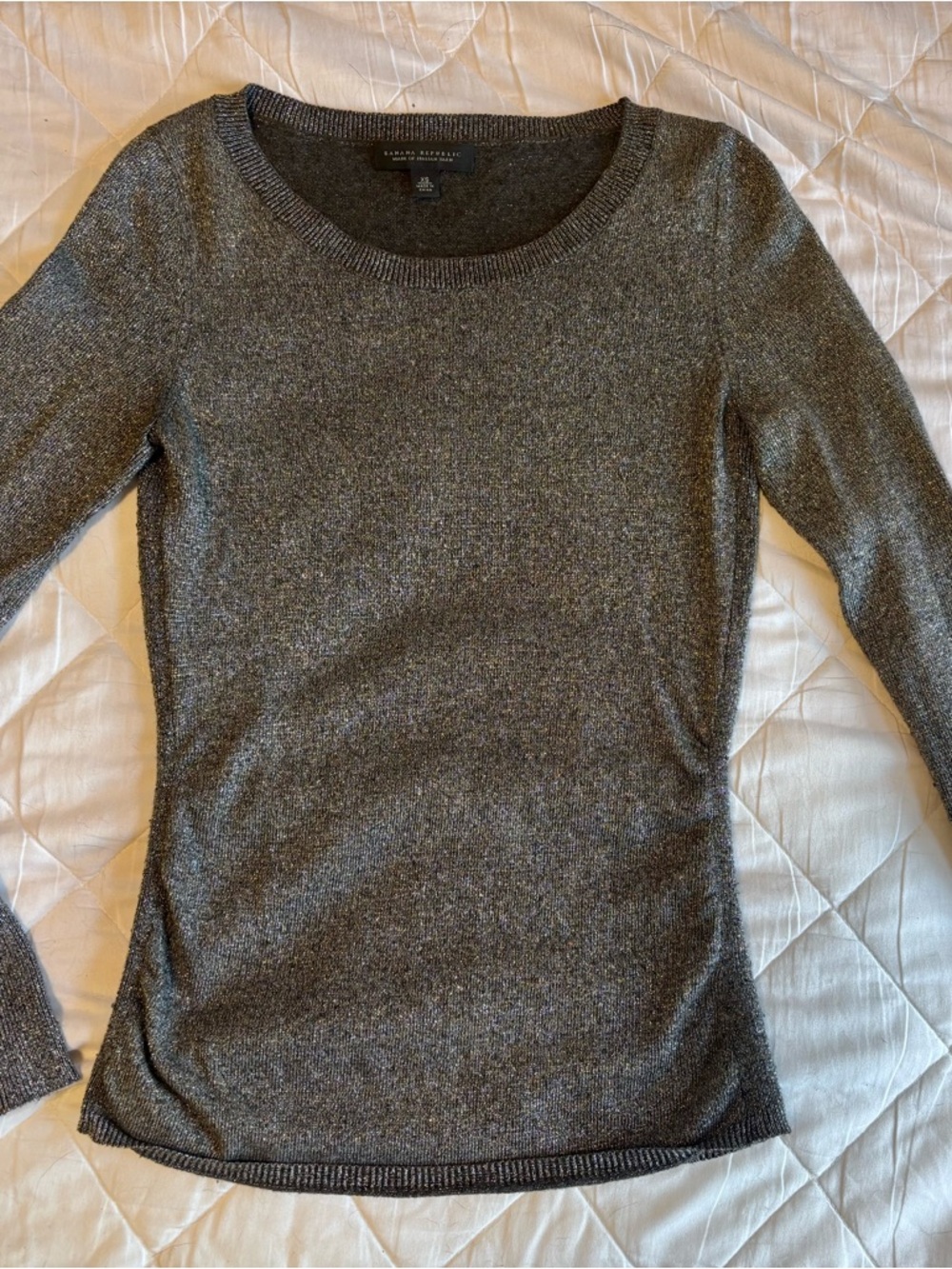 Banana Republic Charcoal Metallic Crewneck Sweater